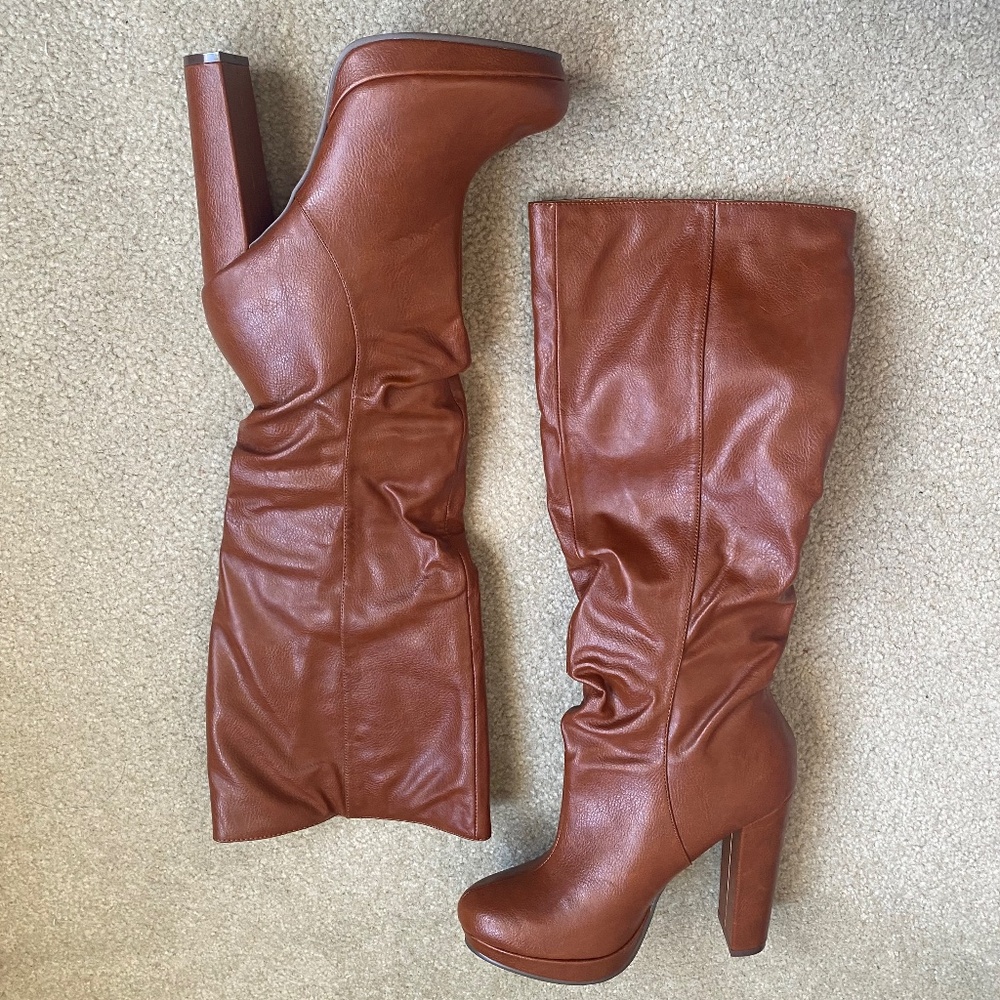 NWT Michael Antonio Cognac Knee-High Boots, SIze 8